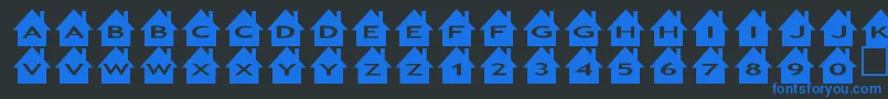 Ashouses Font – Blue Fonts on Black Background