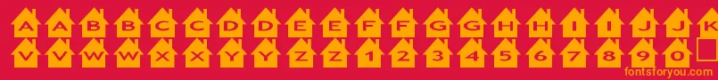 フォントAshouses – 赤い背景にオレンジの文字