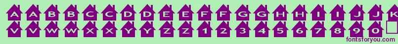Ashouses Font – Purple Fonts on Green Background