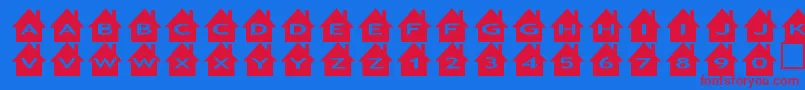 Ashouses Font – Red Fonts on Blue Background