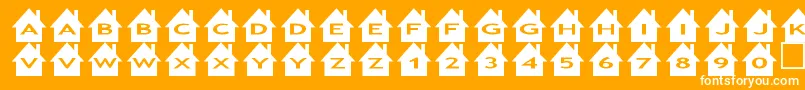 フォントAshouses – オレンジの背景に白い文字