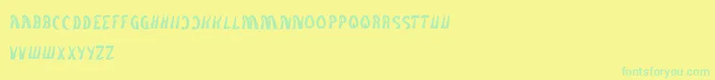 Fonte FrozenIce – fontes verdes em um fundo amarelo