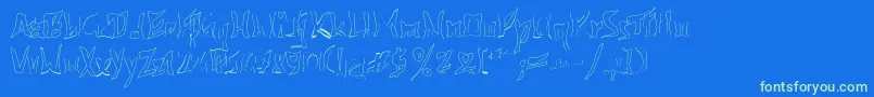 612kosheylineBold-Schriftart – Grüne Schriften auf blauem Hintergrund