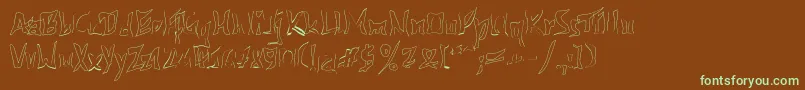 Шрифт 612kosheylineBold – зелёные шрифты на коричневом фоне