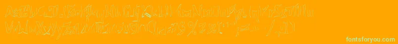 612kosheylineBold-Schriftart – Grüne Schriften auf orangefarbenem Hintergrund