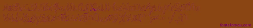 612kosheylineBold-Schriftart – Violette Schriften auf braunem Hintergrund