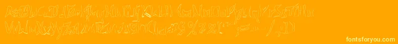 612kosheylineBold-Schriftart – Gelbe Schriften auf orangefarbenem Hintergrund