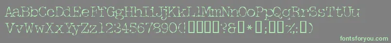 Fonte Fifthcopyssk – fontes verdes em um fundo cinza