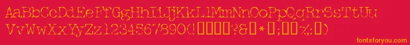 Fifthcopyssk Font – Orange Fonts on Red Background