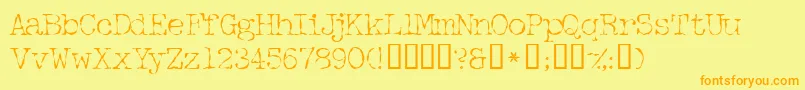 Fifthcopyssk Font – Orange Fonts on Yellow Background