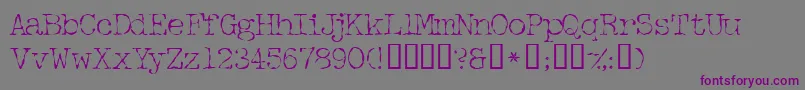 フォントFifthcopyssk – 紫色のフォント、灰色の背景