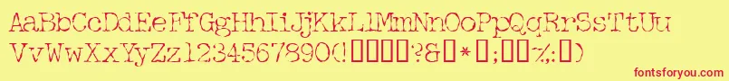 Fifthcopyssk Font – Red Fonts on Yellow Background