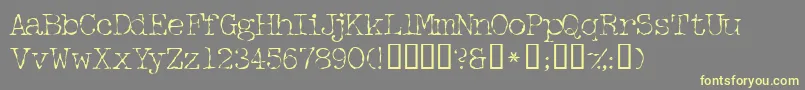 フォントFifthcopyssk – 黄色のフォント、灰色の背景