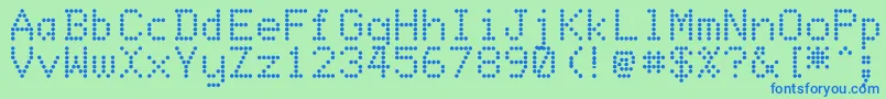 DotMatrix Font – Blue Fonts on Green Background