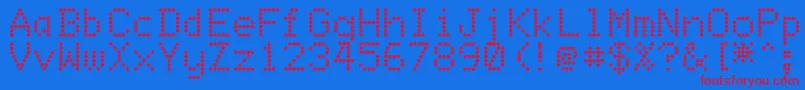 DotMatrix Font – Red Fonts on Blue Background