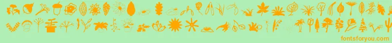 Шрифт Plantso – оранжевые шрифты на зелёном фоне