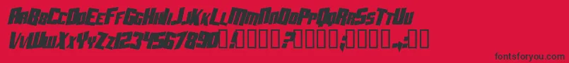 AftershockDebrisCondsolidItalic Font – Black Fonts on Red Background