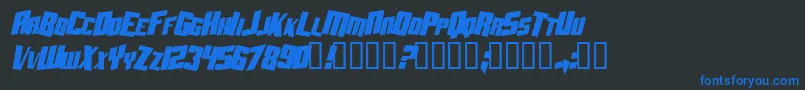 AftershockDebrisCondsolidItalic Font – Blue Fonts on Black Background