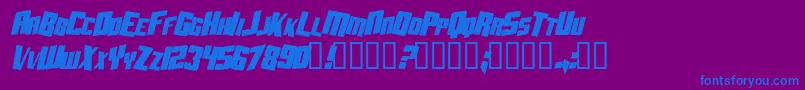 Więcej informacji o czcionce AftershockDebrisCondsolidItalic Czcionka AftershockDebrisCondsolidItalic – niebieskie czcionki na fioletowym tle