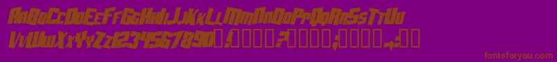AftershockDebrisCondsolidItalic Font – Brown Fonts on Purple Background