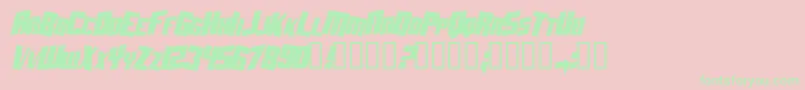 AftershockDebrisCondsolidItalic Font – Green Fonts on Pink Background
