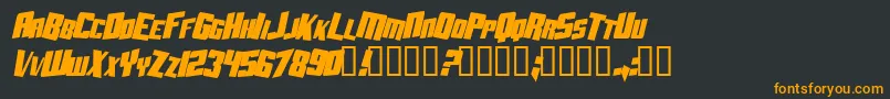 フォントAftershockDebrisCondsolidItalic – 黒い背景にオレンジの文字