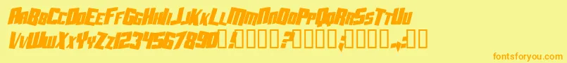 AftershockDebrisCondsolidItalic Font – Orange Fonts on Yellow Background