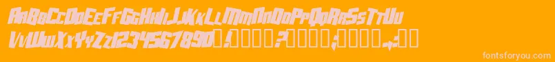 AftershockDebrisCondsolidItalic Font – Pink Fonts on Orange Background