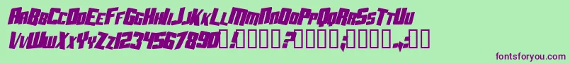 AftershockDebrisCondsolidItalic Font – Purple Fonts on Green Background