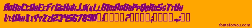 AftershockDebrisCondsolidItalic Font – Purple Fonts on Orange Background