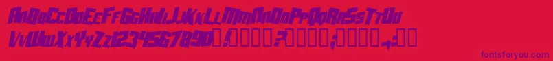 AftershockDebrisCondsolidItalic-fontti – violetit fontit punaisella taustalla