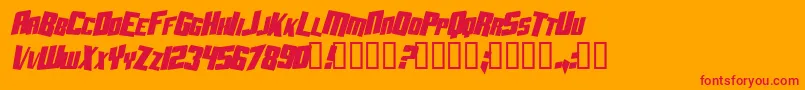 AftershockDebrisCondsolidItalic Font – Red Fonts on Orange Background