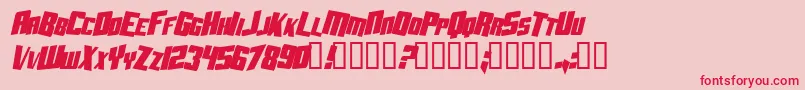 AftershockDebrisCondsolidItalic Font – Red Fonts on Pink Background