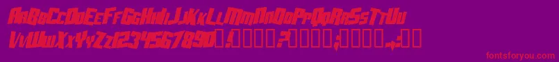 AftershockDebrisCondsolidItalic Font – Red Fonts on Purple Background