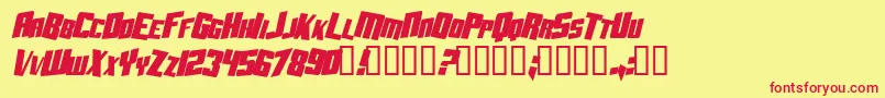 AftershockDebrisCondsolidItalic Font – Red Fonts on Yellow Background
