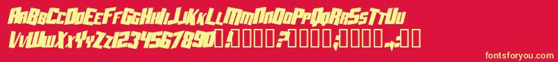AftershockDebrisCondsolidItalic Font – Yellow Fonts on Red Background