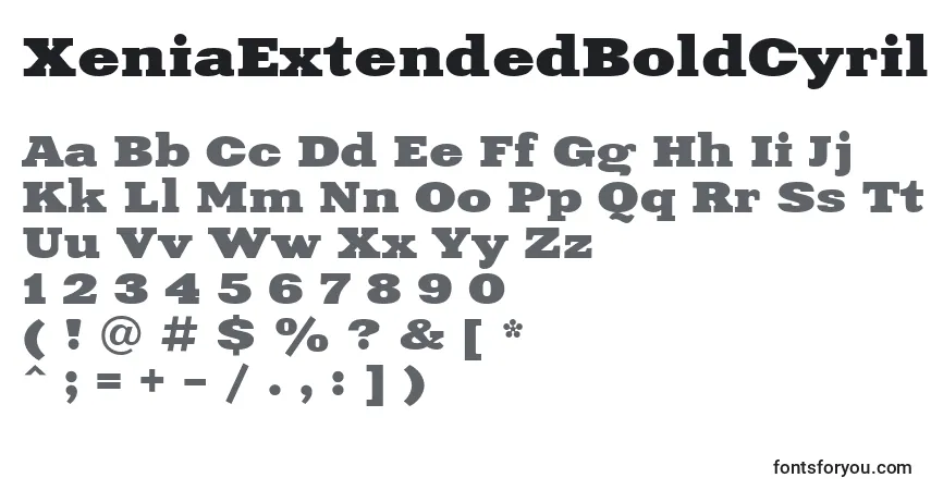 Шрифт XeniaExtendedBoldCyrillic – алфавит, цифры, специальные символы