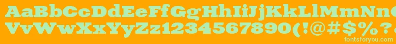 XeniaExtendedBoldCyrillic-Schriftart – Grüne Schriften auf orangefarbenem Hintergrund