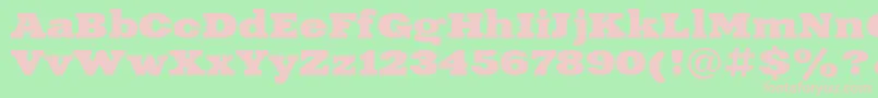 フォントXeniaExtendedBoldCyrillic – 緑の背景にピンクのフォント