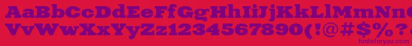 フォントXeniaExtendedBoldCyrillic – 赤い背景に紫のフォント