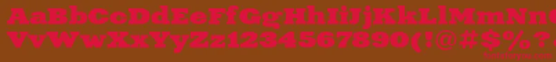 Czcionka XeniaExtendedBoldCyrillic – czerwone czcionki na brązowym tle