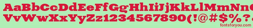 XeniaExtendedBoldCyrillic Font – Red Fonts on Green Background