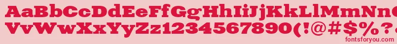 XeniaExtendedBoldCyrillic-Schriftart – Rote Schriften auf rosa Hintergrund