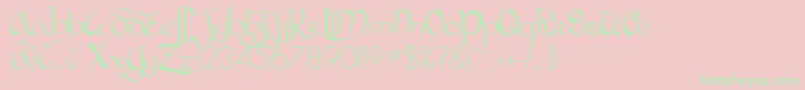 BathshebaRegular Font – Green Fonts on Pink Background