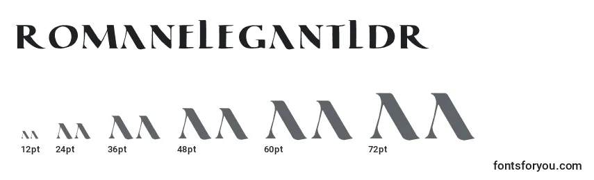 Размеры шрифта RomanElegantLdr