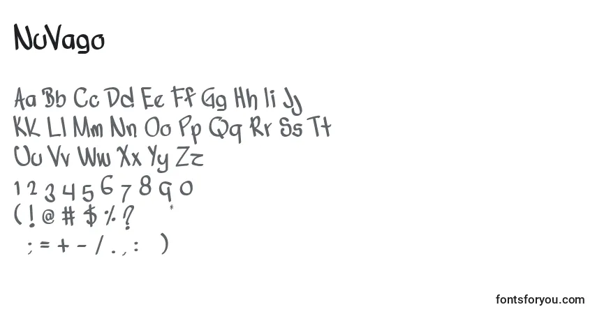 Schriftart NuVago – Alphabet, Zahlen, spezielle Symbole