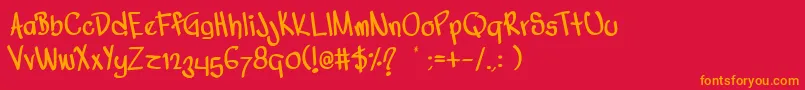 NuVago Font – Orange Fonts on Red Background