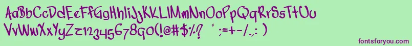 NuVago Font – Purple Fonts on Green Background