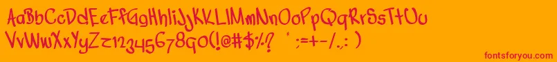 NuVago Font – Red Fonts on Orange Background