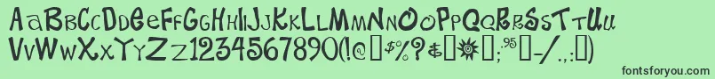 BeachtypeMedium Font – Black Fonts on Green Background